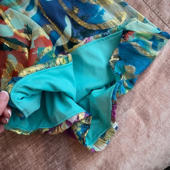 Colorful Strapless Cache Dress - Picture 4 of 8